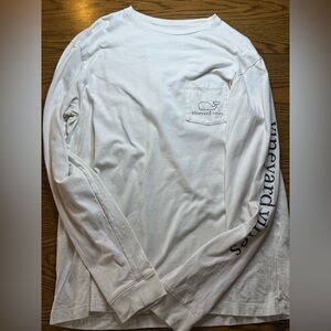 Vineyard Vines White Long Sleeve Classic Tee, Size S, 100% Cotton